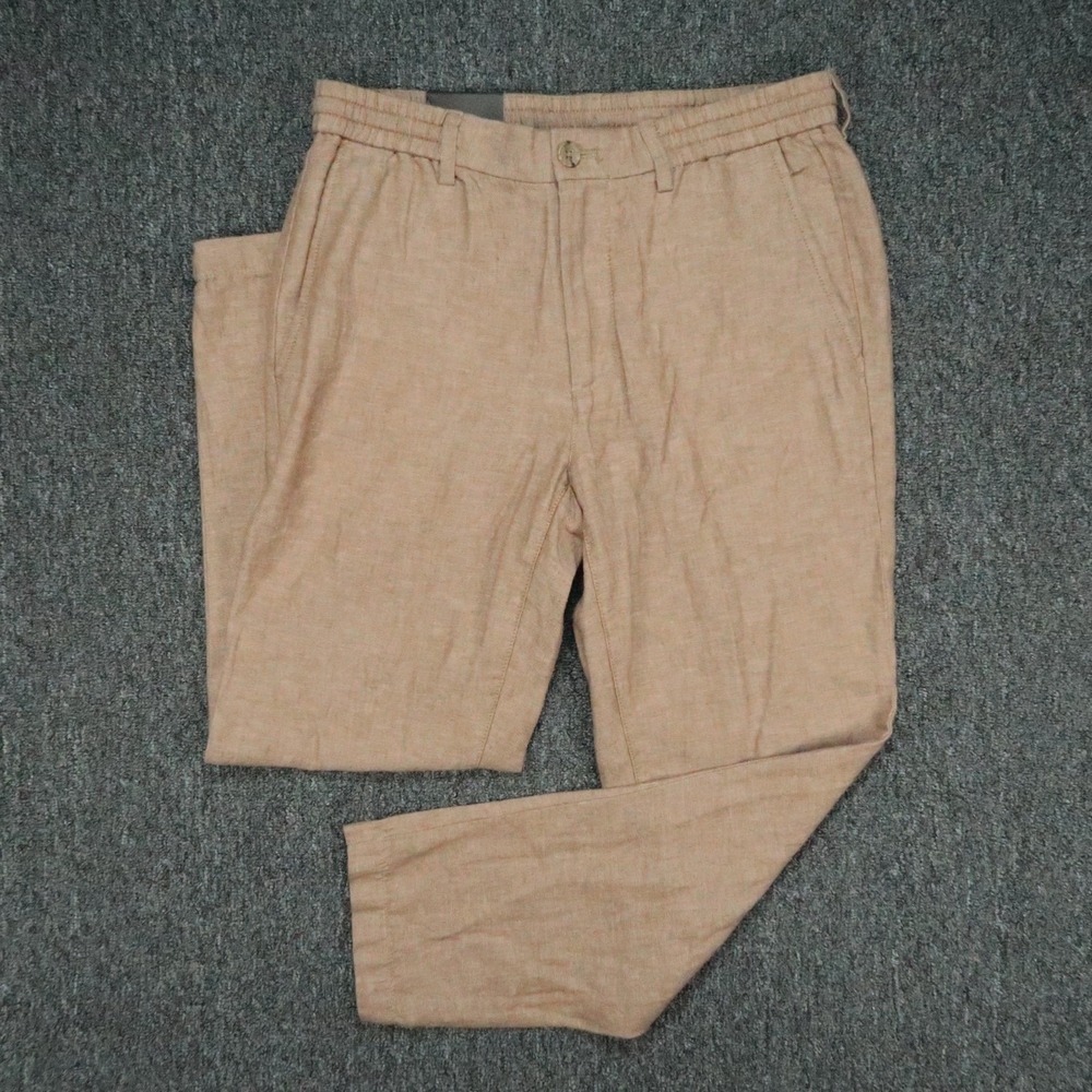Banana Republic Pants Mens 31x30 Beige Linen Blend Mason Athletic Tapered Fit